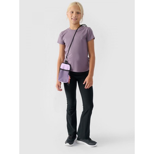 Dziewczęcy t-shirt basic 4F 4FJWMM00TTSHF1658 - fioletowy 4f Junior Sportstylestory.com