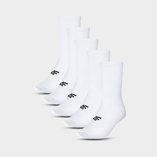 Dziecięce skarpetki (5-pack) 4F 4FJWMM00USOCU294 - białe ze sklepu Sportstylestory.com w kategorii Skarpetki dziecięce - zdjęcie 174652551