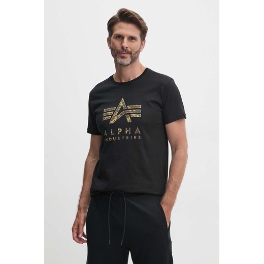 Alpha Industries t-shirt bawełniany męski kolor czarny z nadrukiem 146506 ze sklepu ANSWEAR.com w kategorii T-shirty męskie - zdjęcie 174655104