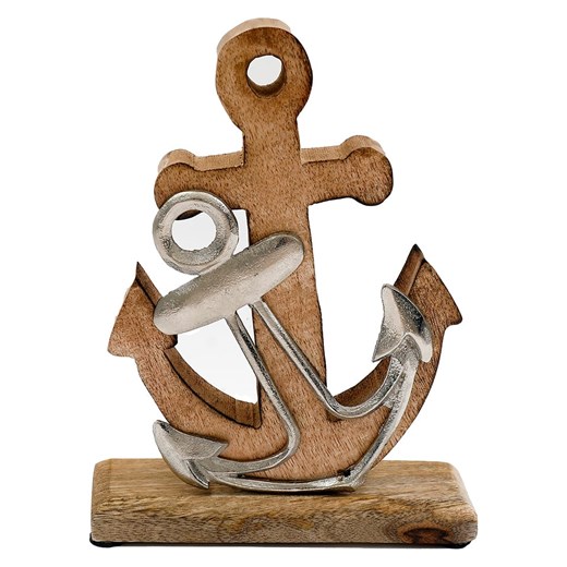 SiL Interiors Figurka dekoracyjna &quot;Anchor&quot; w kolorze srebrno-jasnobrązowym - 14 x 21 cm ze sklepu Limango Polska w kategorii Dekoracje - zdjęcie 174656171