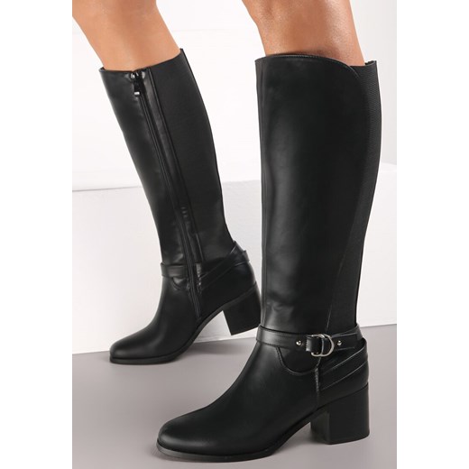 Czarne Kozaki na Słupku Andrite Renee 37 renee.pl