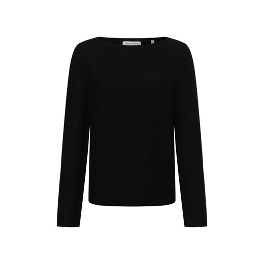 Marc O'Polo Sweter damski z dzianiny Kobiety Bawełna czarny jednolity ze sklepu vangraaf w kategorii Swetry damskie - zdjęcie 174657014