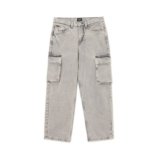 Cropp - Ciemnoszare jeansy baggy - jasny szary Cropp 28/30 Cropp