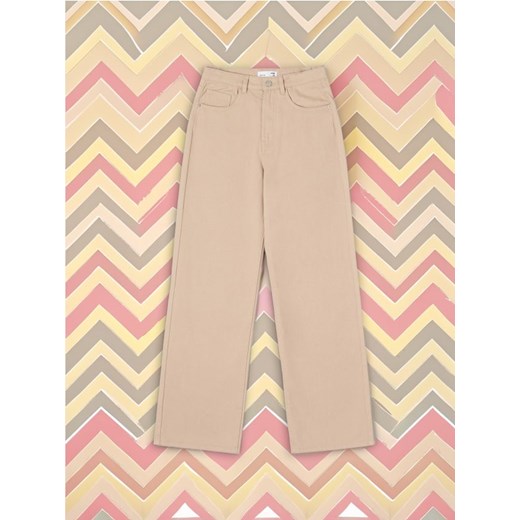 Sinsay - Jeansy wide leg - beżowy ze sklepu Sinsay w kategorii Jeansy damskie - zdjęcie 174659960