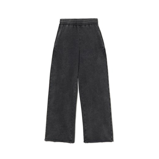 Cropp - Ciemnoszare spodnie wide leg - szary Cropp L Cropp