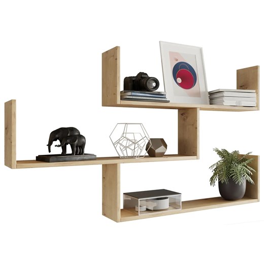 Wisząca Półka Na Książki Dąb Artisan 110X28X214 T9-W53 ze sklepu Edinos.pl w kategorii Półki - zdjęcie 174664990