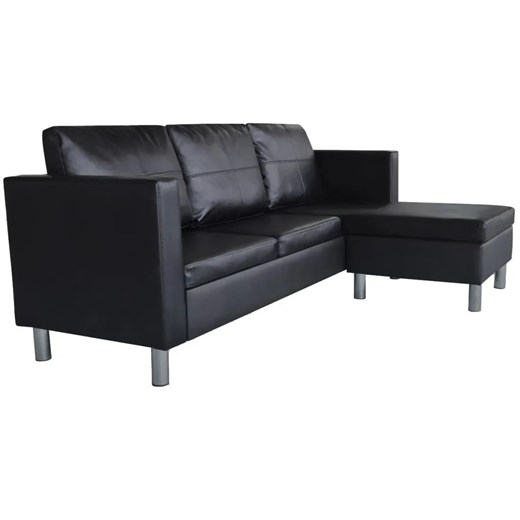 Czarna elegancka sofa 3-osobowa – Senzo ze sklepu Edinos.pl w kategorii Sofy i kanapy - zdjęcie 174665314