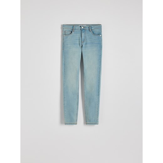 Reserved - Jeansy slim fit ze średnim stanem - niebieski Reserved 40 Reserved