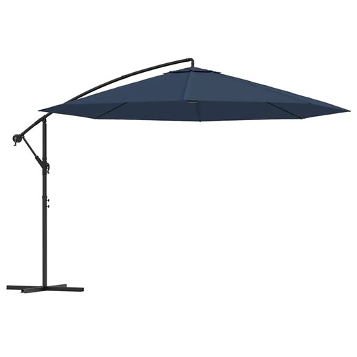 Ciemnoniebieski parasol ogrodowy z aluminiowym słupkiem - Solace ze sklepu Edinos.pl w kategorii Parasole ogrodowe - zdjęcie 174673671