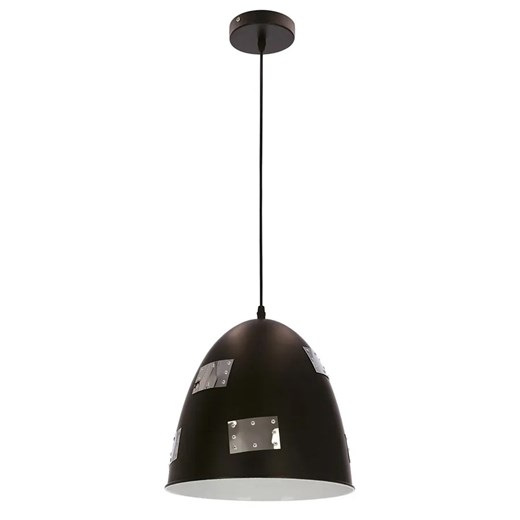 Czarna nowoczesna lampa wisząca z chromowanymi elementami - 4X D151 L8-K30 ze sklepu Edinos.pl w kategorii Lampy wiszące - zdjęcie 174673823