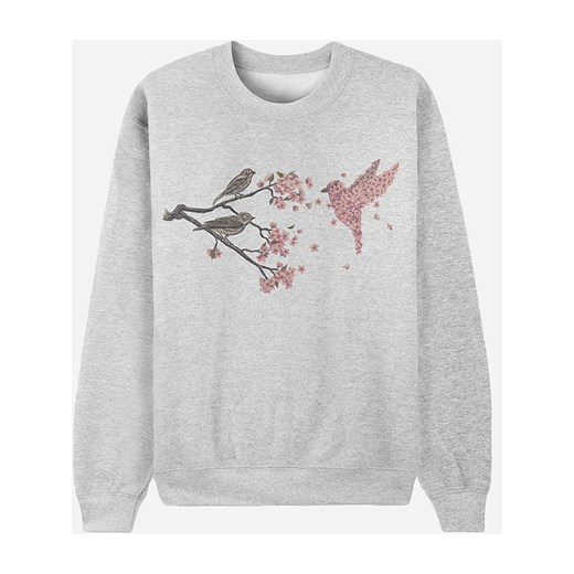WOOOP Bluza "Blossom Bird" w kolorze szarym Wooop L Limango Polska promocja