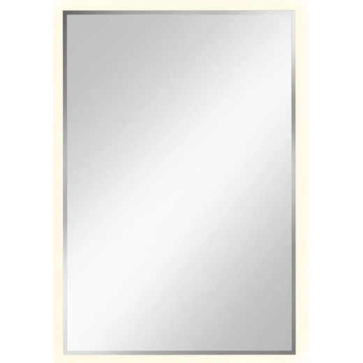 Srebrne prostokątne lustro led 60x90 cm K6-C46 ze sklepu Edinos.pl w kategorii Lustra - zdjęcie 174675793