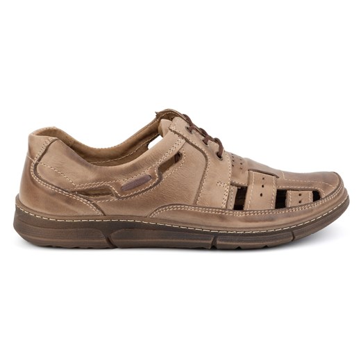 KENT Buty męskie na lato ażurowe 600 brązowe ze sklepu ButyModne.pl w kategorii Półbuty męskie - zdjęcie 174676323