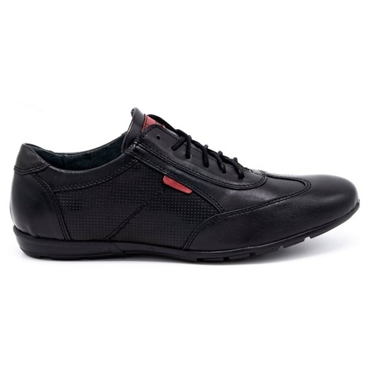 Olivier Buty męskie skórzane casual 7097DT czarne ze sklepu ButyModne.pl w kategorii Półbuty męskie - zdjęcie 174676354