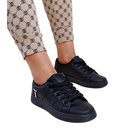 Czarne sneakersy eko skóra Devona 37 ButyModne.pl