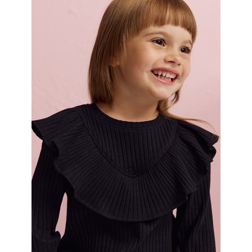 Reserved - Bluzka z falbanką - czarny Reserved 92 (1 Reserved