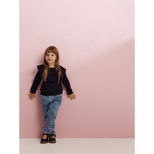 Reserved - Bluzka z falbanką - czarny Reserved 110 (4-5 lat) Reserved