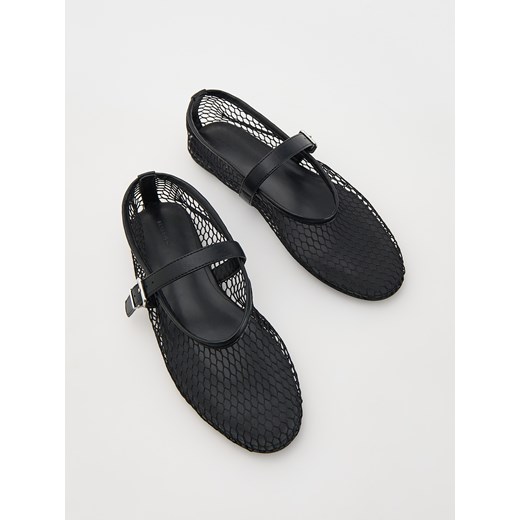 Reserved - Baleriny z siateczki - czarny Reserved 38 Reserved