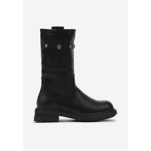 Czarne Masywne Botki z Ozdobnymi Nitami Tatila Renee 37 wyprzedaż renee.pl