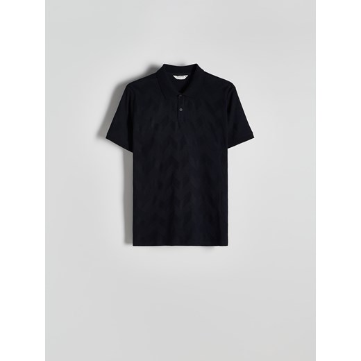 Reserved - Koszulka polo regular ze wzorem - granatowy Reserved XL Reserved