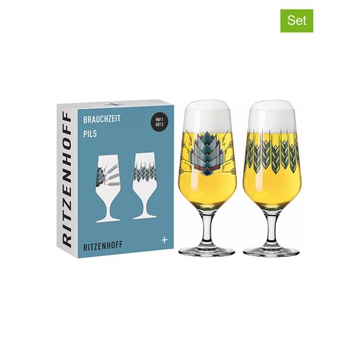 RITZENHOFF Kufle (2 szt.) w kolorze niebieskim do piwa - 374 ml ze sklepu Limango Polska w kategorii Naczynia - zdjęcie 174687542