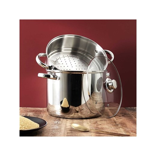 COOK CONCEPT Parowar w kolorze srebrnym z pokrywką - Ø 25,5 cm ze sklepu Limango Polska w kategorii Garnki - zdjęcie 174687724