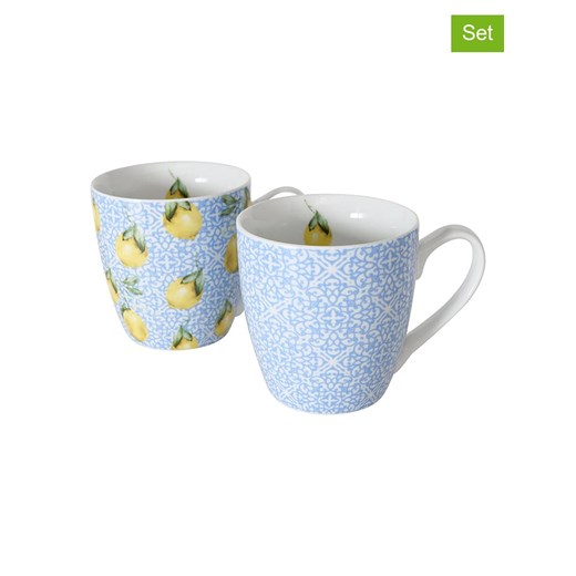 Boltze Kubki jumbo (2 szt.) &quot;Capri&quot; w kolorze niebiesko-żółtym - 480 ml ze sklepu Limango Polska w kategorii Kubki - zdjęcie 174688674