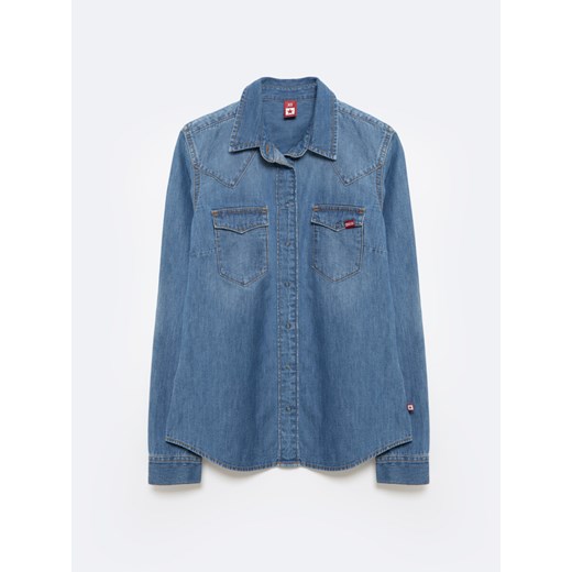 Koszula damska jeansowa slim niebieska Norra 236 ze sklepu Big Star w kategorii Koszule damskie - zdjęcie 174690502