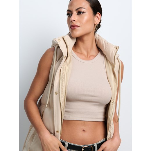 Sinsay - Długa kamizelka - kremowy Sinsay M Sinsay