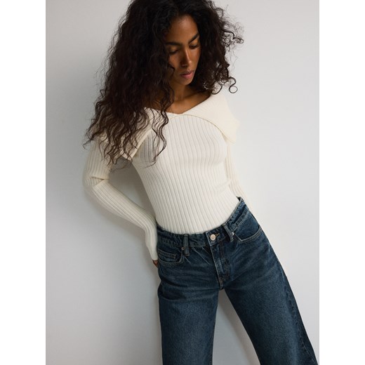 Jeansy damskie granatowe Reserved