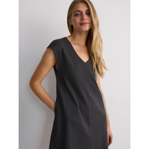 Reserved - Sukienka mini z bawełny - ciemnoszary Reserved L Reserved