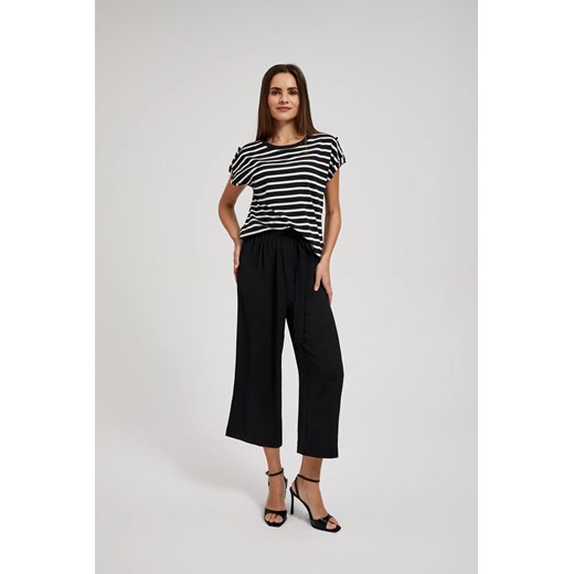 Spodnie kuloty z wiązaniem czarne S wyprzedaż Moodo.pl