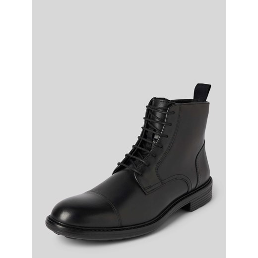Buty skórzane z ozdobnymi szwami model ‘U WALK PLEASURE’ ze sklepu Peek&Cloppenburg  w kategorii Buty zimowe męskie - zdjęcie 174694593