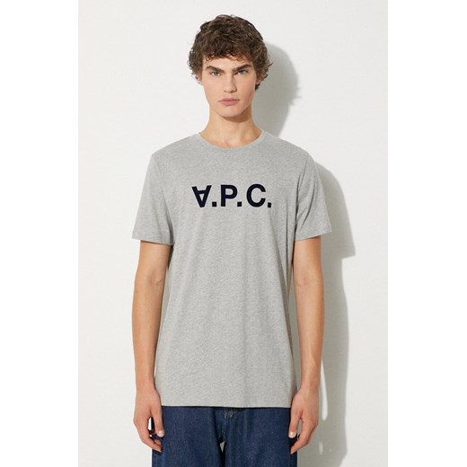 A.P.C. t-shirt bawełniany VPC Color kolor szary z nadrukiem XXL PRM