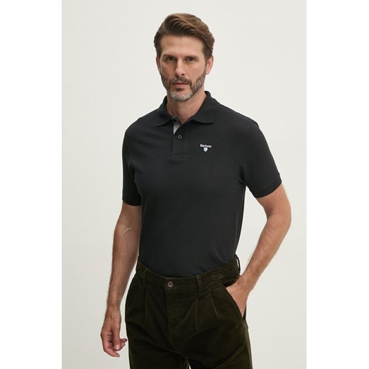 Barbour polo bawełniane Tartan Pique Polo kolor czarny z aplikacją MML0012 ze sklepu PRM w kategorii T-shirty męskie - zdjęcie 174695933