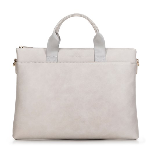 Torba na laptopa 15,6'' z ekoskóry beżowa ze sklepu WITTCHEN w kategorii Torby na laptopa - zdjęcie 174696754