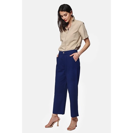 Le Jardin du Lin Lniane spodnie w kolorze granatowym Le Jardin Du Lin 40 Limango Polska okazja