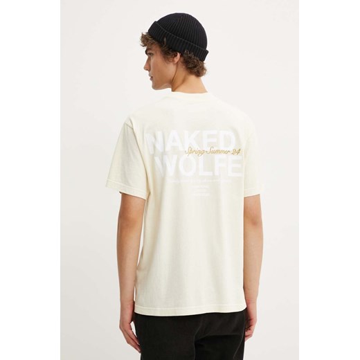 Naked Wolfe t-shirt bawełniany męski kolor beżowy z nadrukiem classic.tee ze sklepu ANSWEAR.com w kategorii T-shirty męskie - zdjęcie 174701611