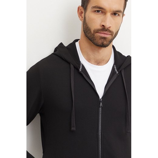 Emporio Armani Underwear bluza lounge kolor czarny z kapturem gładka 112053 4F574 ze sklepu ANSWEAR.com w kategorii Bluzy męskie - zdjęcie 174702043