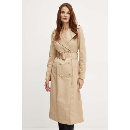 Marciano Guess trencz DALILA damski kolor beżowy przejściowy dwurzędowy 4YGL06 7118A ze sklepu ANSWEAR.com w kategorii Płaszcze damskie - zdjęcie 174702310