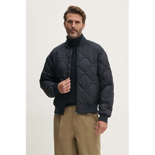 Tommy Hilfiger kurtka bomber męski kolor granatowy przejściowa MW0MW37341 ze sklepu ANSWEAR.com w kategorii Kurtki męskie - zdjęcie 174702801