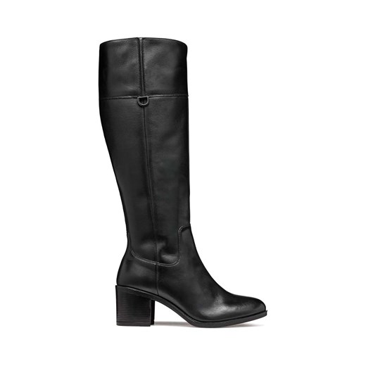 Geox kozaki skórzane D NEW ASHEEL damskie kolor czarny na słupku D46FSA 00043 C9999 ze sklepu ANSWEAR.com w kategorii Kozaki damskie - zdjęcie 174702953