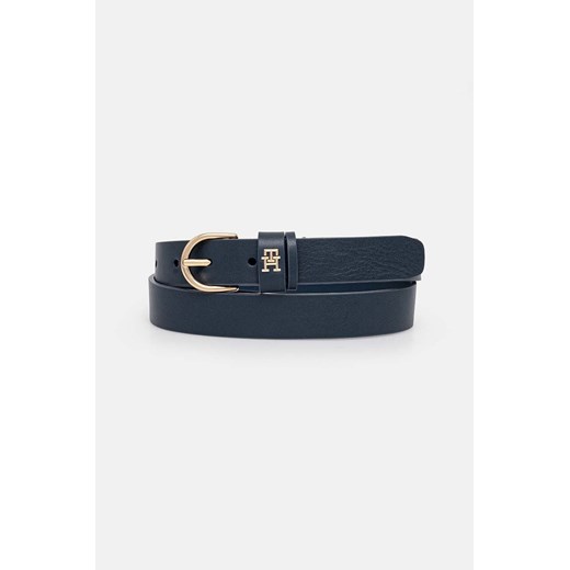Tommy Hilfiger pasek skórzany damski kolor niebieski AW0AW16354 ze sklepu ANSWEAR.com w kategorii Paski damskie - zdjęcie 174703140
