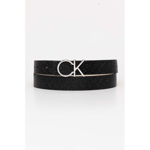 Calvin Klein pasek skórzany dwustronny damski kolor czarny K60K612397 ze sklepu ANSWEAR.com w kategorii Paski damskie - zdjęcie 174703164