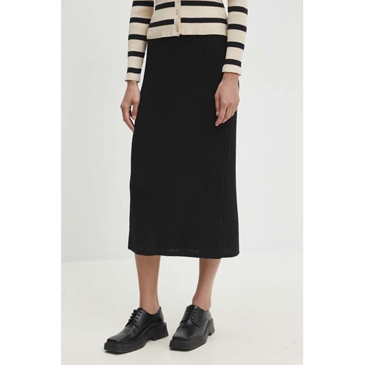 Marc O&apos;Polo spódnica DENIM kolor czarny midi prosta 5000000267 ze sklepu ANSWEAR.com w kategorii Spódnice - zdjęcie 174703443
