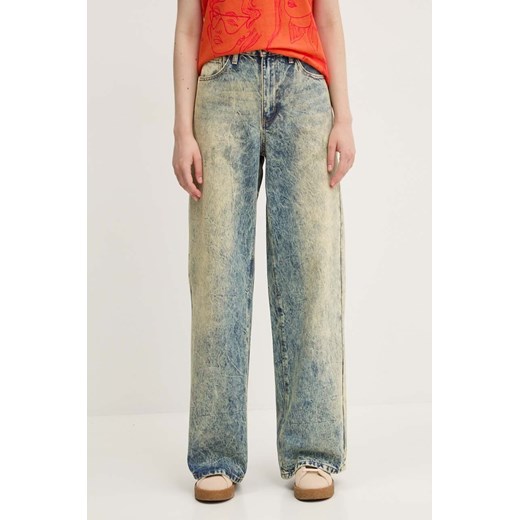 Guess Originals jeansy damskie kolor niebieski W4YG02 D4XY0 ze sklepu ANSWEAR.com w kategorii Jeansy damskie - zdjęcie 174703513