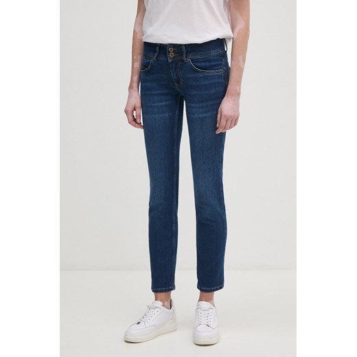 Pepe Jeans jeansy SLIM JEANS LW damskie kolor granatowy PL204729DP6 ze sklepu ANSWEAR.com w kategorii Jeansy damskie - zdjęcie 174703550