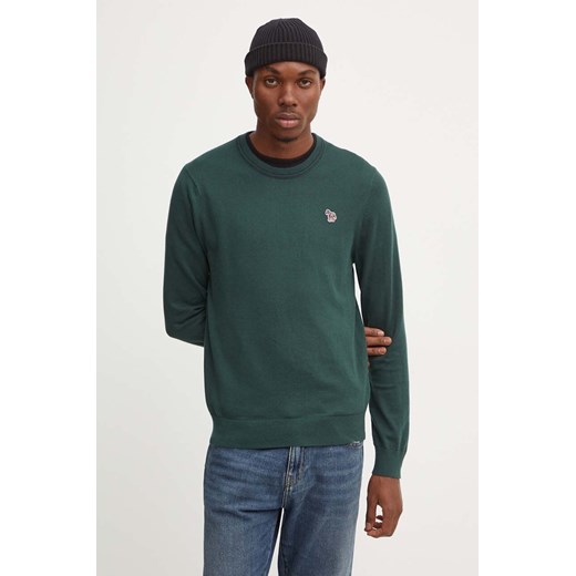 PS Paul Smith sweter z domieszką wełny męski kolor zielony lekki M2R.530XZ.N22226 ze sklepu ANSWEAR.com w kategorii Swetry męskie - zdjęcie 174703700