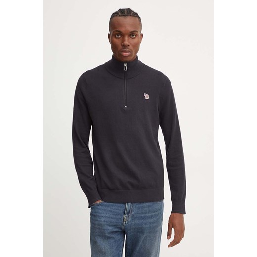 PS Paul Smith sweter z domieszką wełny męski kolor czarny z półgolfem M2R.531XZ.N22226 ze sklepu ANSWEAR.com w kategorii Swetry męskie - zdjęcie 174703720