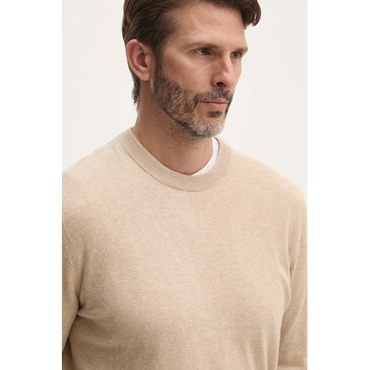 Pepe Jeans sweter z domieszką wełny NEW ANDRE CREW NECK męski kolor beżowy lekki PM702469 ze sklepu ANSWEAR.com w kategorii Swetry męskie - zdjęcie 174703781